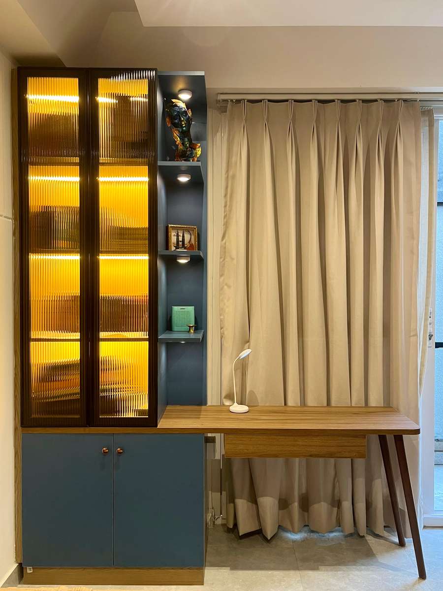 Fluted glass wardrobe